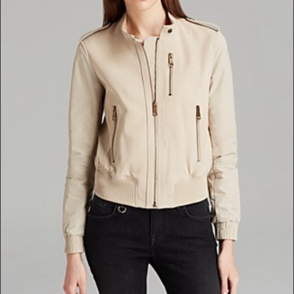 EUC Burberry Brit Suede Bomber Coat